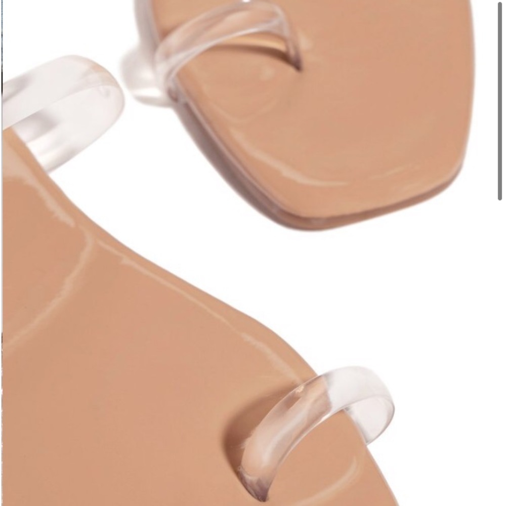 Tan Clear toe ring sandals - Picture 3 of 9